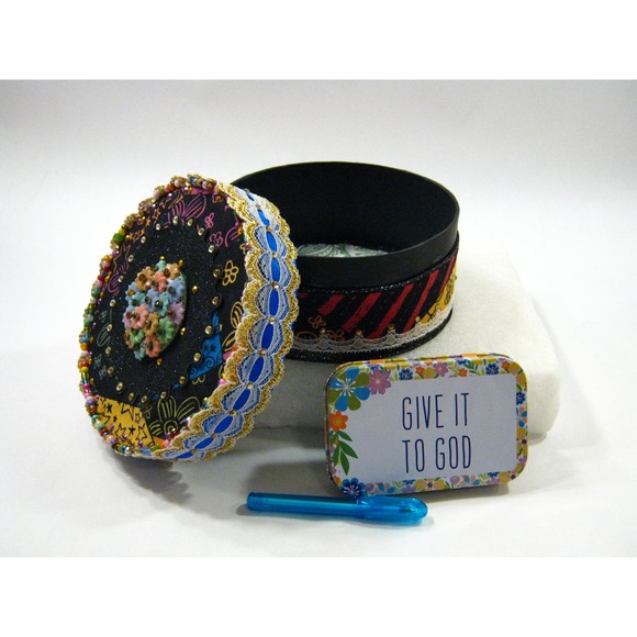 Keepsake Jewelry Trinket Box for Mementos Desk Items w/ Mini Journal + Potpourri - Picture 5 of 16